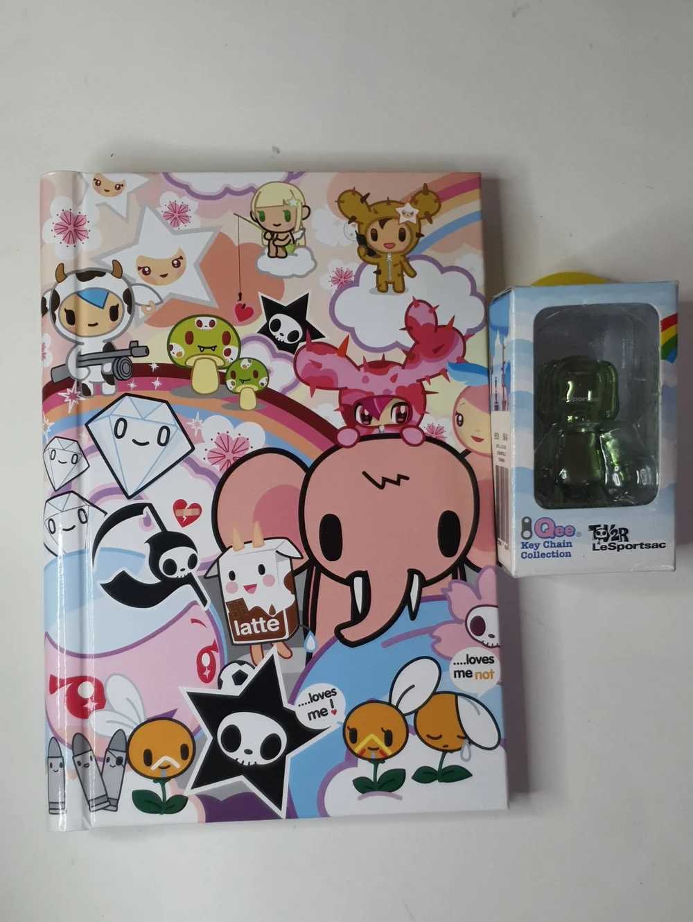 tokidoki Hardcover Spiral Notebook with Green Qee Figurine New